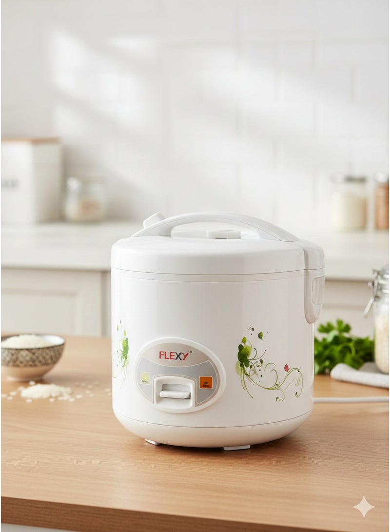 Flexy FDR108LC - Electric Rice Cooker 1.8L 700W Nonstick Inner Pot, Keep Warm, Steam Function, Overheat Protection, 2-Year Warranty Stay-Cool Handles Safe - Image 2